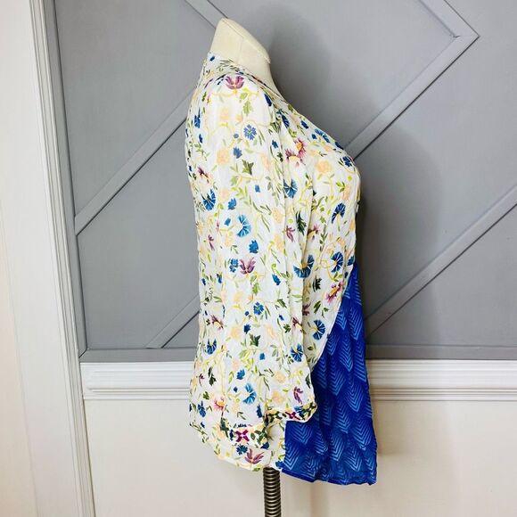 🚨Final Sale Soft Surroundings Open Front Kimono Sheer Cardigan Embroidered M - Picture 6 of 12